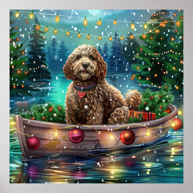 Cockapoo Christmas Festive Voyage Poster (Front)