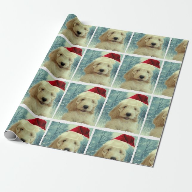 Cockapoo Christmas Wrapping Paper (Unrolled)