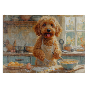 Cockapoo Cooking in Kitchen Cutting Board