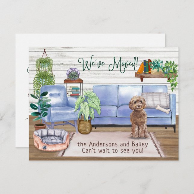  Cockapoo Cosy New Home Moving          Announcement Postcard (Front/Back)