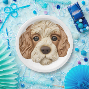 Cockapoo Dog 3D Inspired  Paper Plate