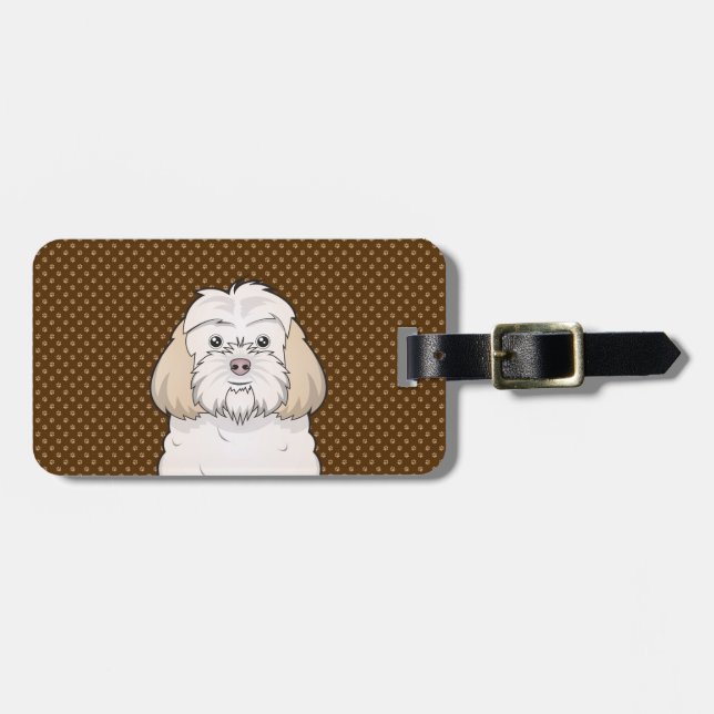 Cockapoo Dog Cartoon Paws Luggage Tag (Front Horizontal)