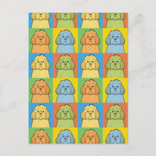Cockapoo Dog Cartoon Pop-Art Postcard (Front)