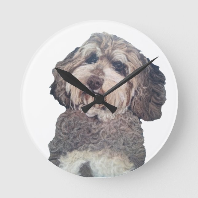 Cockapoo dog clock (Front)