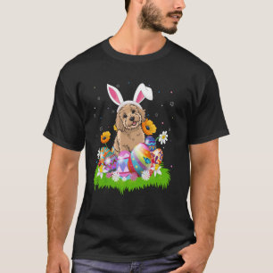 Cockapoo Dog Easter Egg Hunt Bunny Ear Easter Sund T-Shirt