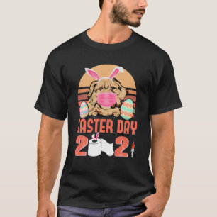 Cockapoo Dog Face Mask Rabbit Bunny Egg Easter Day T-Shirt