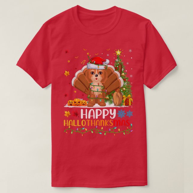 Cockapoo Dog Lover Funny Happy Cockapoo HelloThank T-Shirt (Design Front)