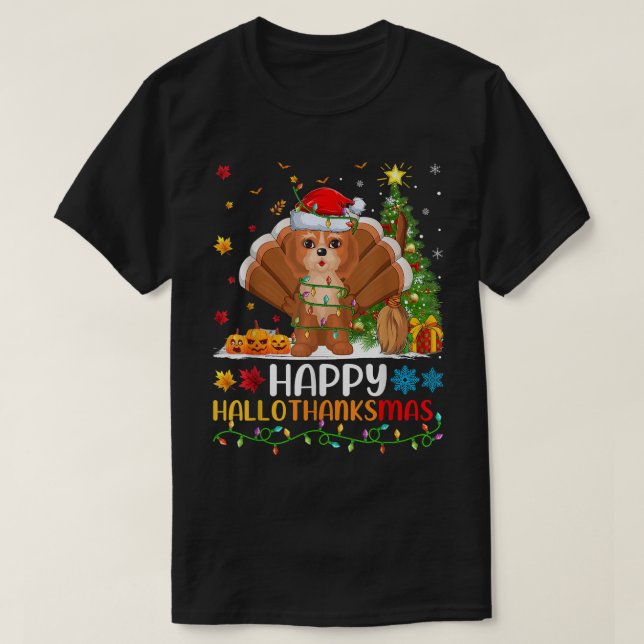 Cockapoo Dog Lover Funny Happy Cockapoo HelloThank T-Shirt (Design Front)