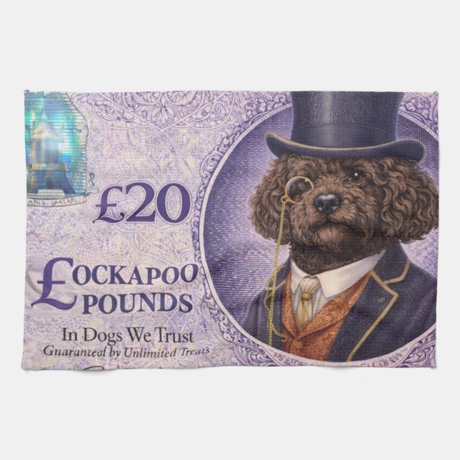 Cockapoo Dog Lover Gift Tea Towel (Horizontal)