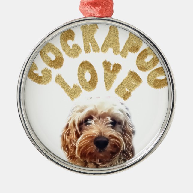 Cockapoo Dog Metal Tree Decoration (Front)