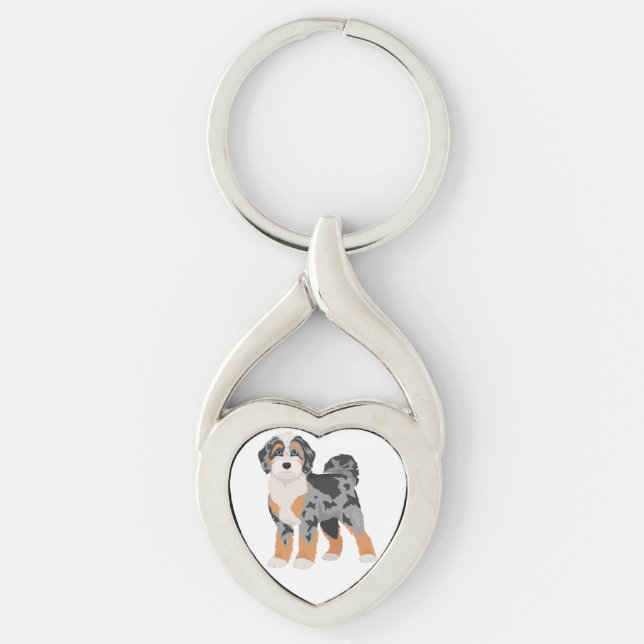 Cockapoo dog mix key ring (Front)