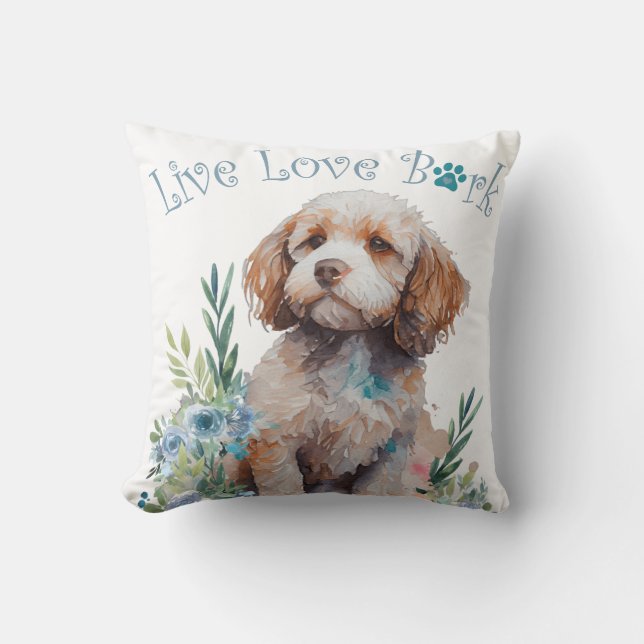 Cockapoo Dog Mum Floral Cushion (Front)