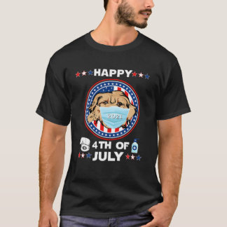 Cockapoo Dog Patriotic In Mask Happy 4Th Of July 2 T-Shirt