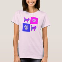 Cockapoo Dog & Paw Pink and Blue