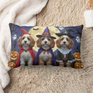 Cockapoo Dog Pumpkin Halloween Funny Lumbar Cushion