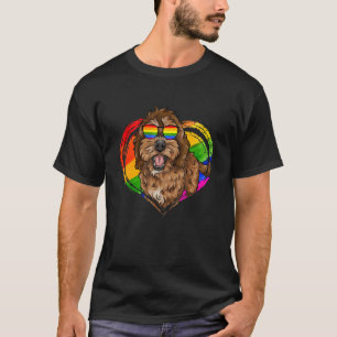 Cockapoo Dog Rainbow Heart Pet  Gay Pride Lgbt T-Shirt