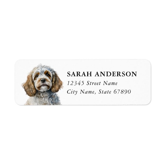 Cockapoo Dog Return Address Labels (Front)