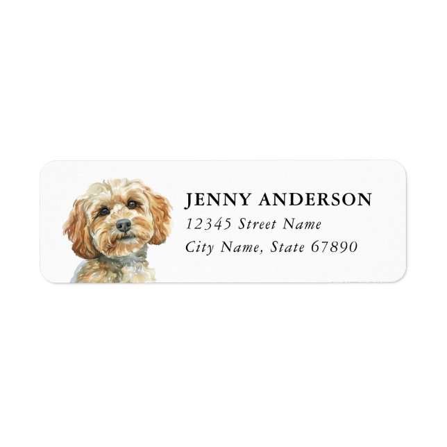 Cockapoo Dog Return Address Labels (Front)