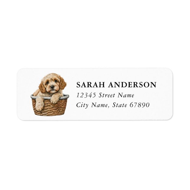 Cockapoo Dog Return Address Labels (Front)