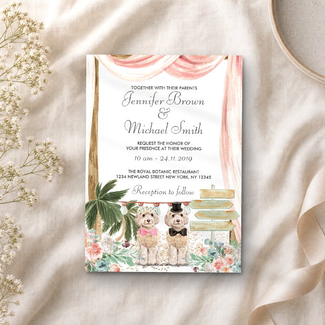 Cockapoo Dog Rustic Invitation (Creator Uploaded)