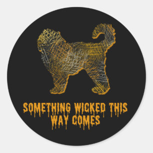 Cockapoo Dog Silhouette Fun Halloween Classic Round Sticker
