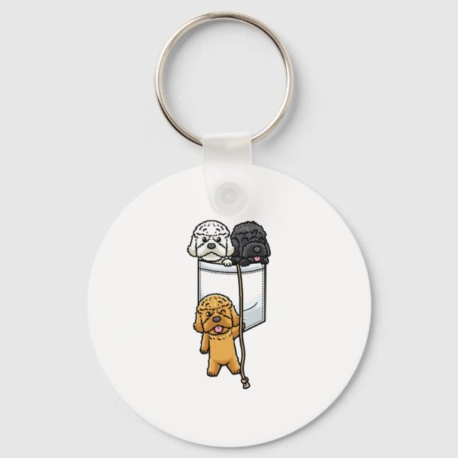 Cockapoo Dog Spoodle In Pocket Key Ring (Front)