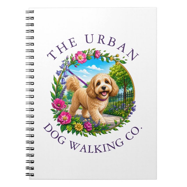 Cockapoo Dog Walker Custom Logo Notebook (Front)