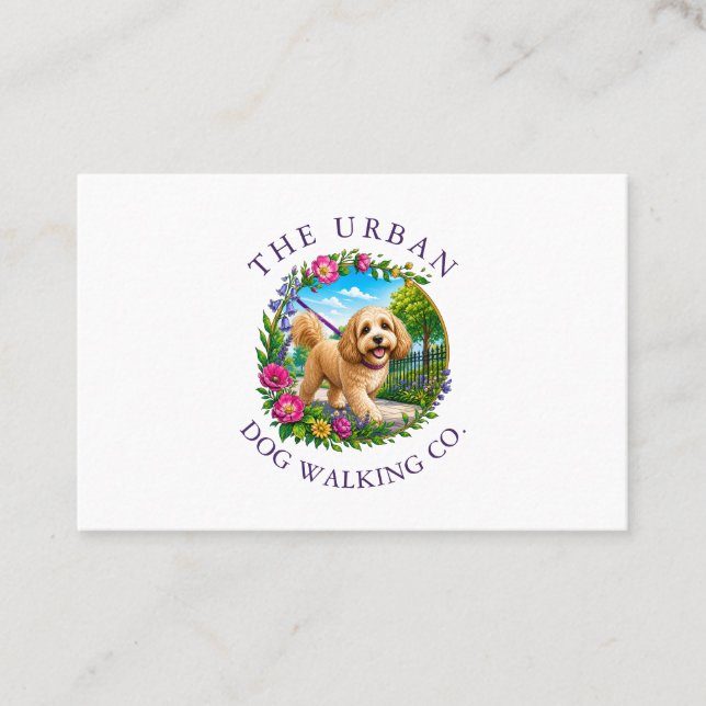 Cockapoo Dog Walking Custom Business Card (Front)