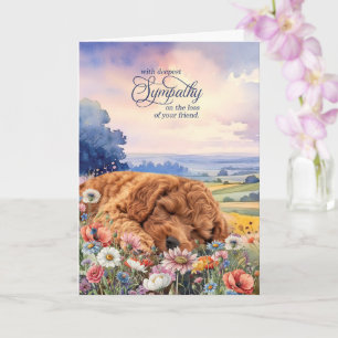 Cockapoo Dog with Wildflowers Pet Sympathy Card