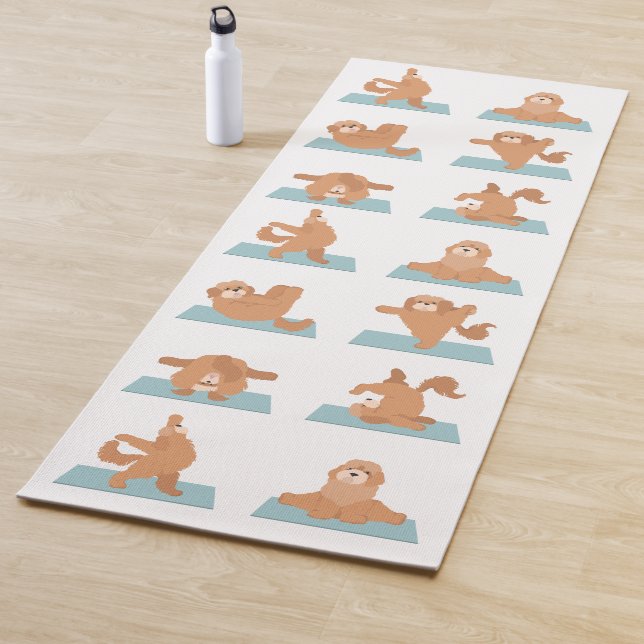 Cockapoo dog yoga  yoga mat (In Situ)