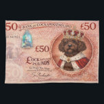 Cockapoo Funny Dog Lover Gift  Tea Towel<br><div class="desc">Cockapoo Pounds. The only currency that matters. Turn your love for your Cockapoo into a bold, eye-catching statement piece with this unique cushion design. Inspired by classic currency, this playful artwork brings humour, personality, and a touch of luxury to your home. Perfect for: • Cockapoo owners • Dog lovers •...</div>
