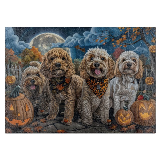 Cockapoo Halloween Spooky Cutting Board (Front)
