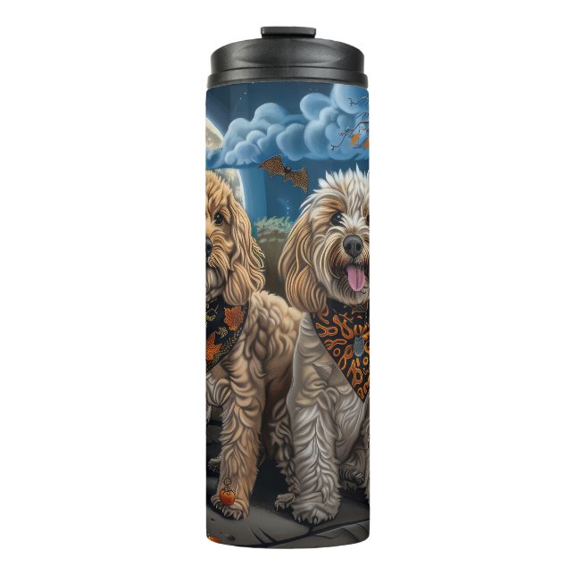 Cockapoo Halloween Spooky Thermal Tumbler (Front)
