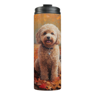 Cockapoo in Autumn Leaves Fall Inspire Thermal Tumbler