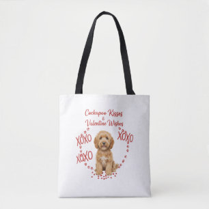 Cockapoo Kisses Valentine Wishes Dog Lover Tote Bag