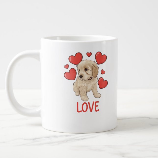 Cockapoo Love Large Coffee Mug (Left)