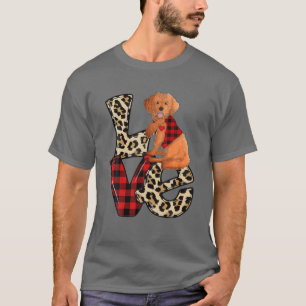 Cockapoo Love Leopard Plaid Happy Valentines Day D T-Shirt