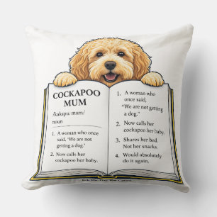 Cockapoo Mum Definition Gift Funny Dog Mum Desig Cushion