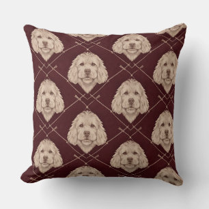 Cockapoo Pattern Cushion Elegant Dog Pillow
