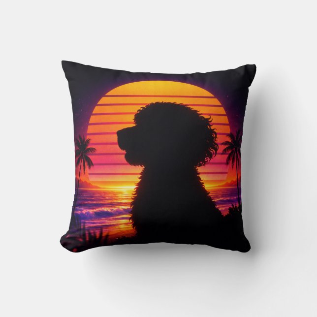 Cockapoo pillow- Retro Cockapoo Dog Lover Gift Cushion (Front)