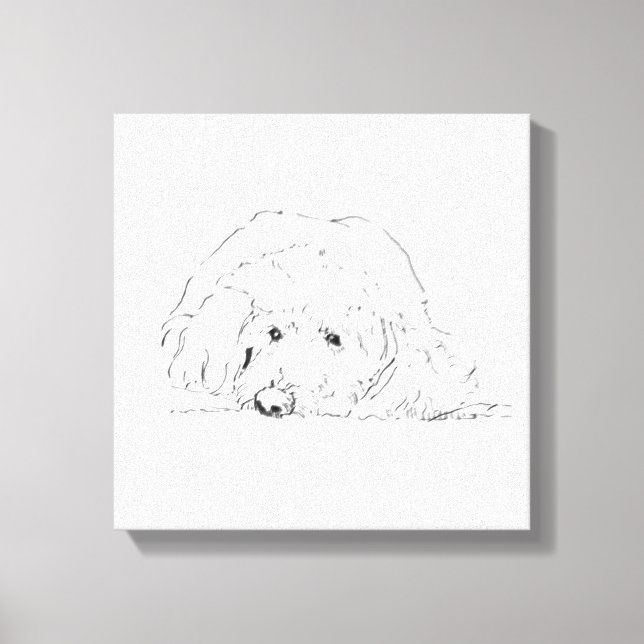 Cockapoo Puppy Poster, Dog Lover Gift Ideas Canvas Print (Front)