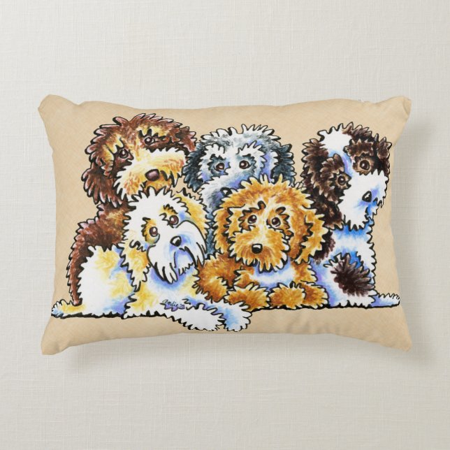 Cockapoo Rainbow Decorative Cushion (Front)