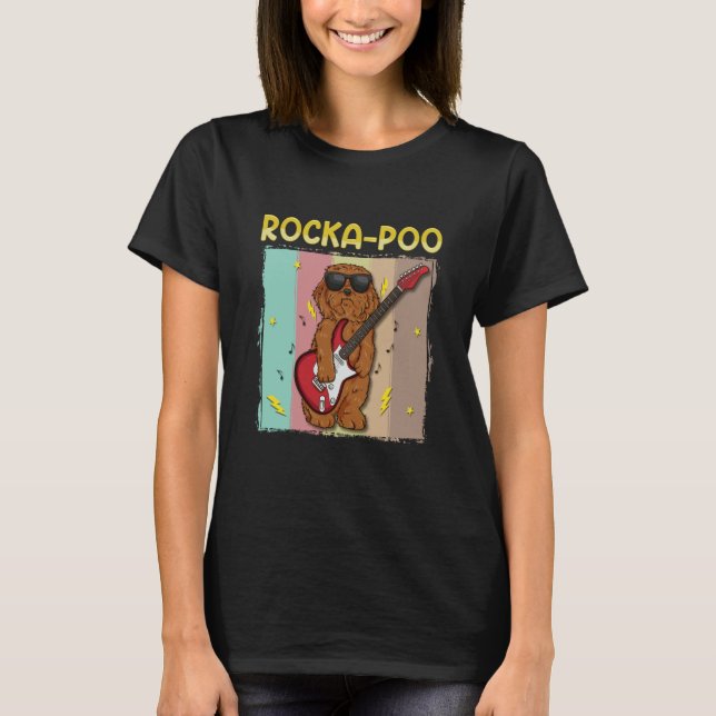 Cockapoo Rockstar Rocka Poo Dog  Blues Master T-Shirt (Front)