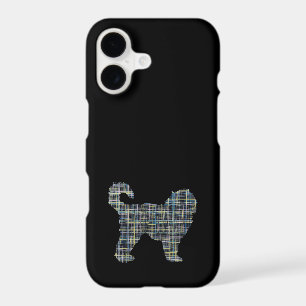 Cockapoo Silhouette Yellow & Black Grid 