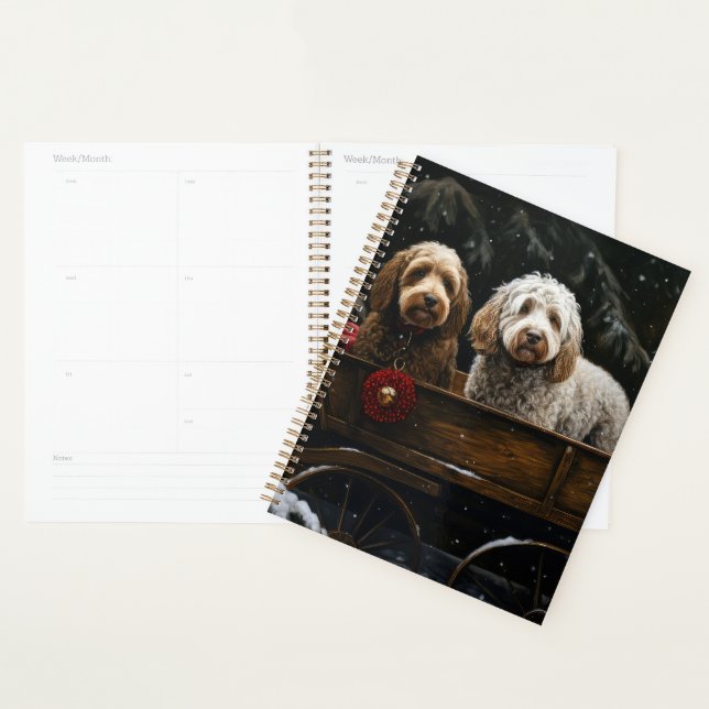 Cockapoo Snowy Sleigh Christmas Decor   Planner (Display)