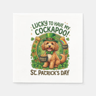 Cockapoo St Patrick's Day Lucky Dog Pot of Gold Napkin