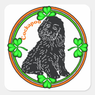 Cockapoo St Patrick's Day Square Sticker