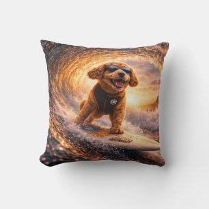Cockapoo Surf Art Cool Cockapoo Gift pillow