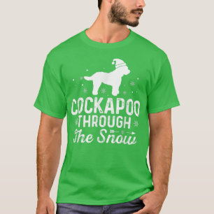 Cockapoo through the snow Funny Christmas New Year T-Shirt