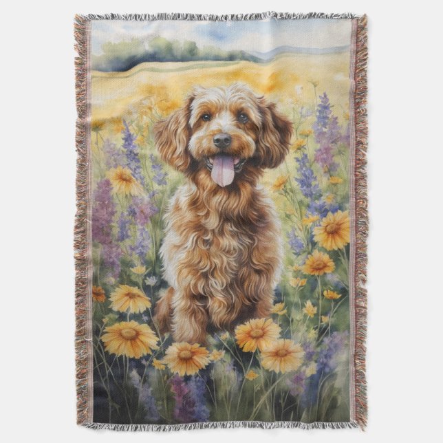 Cockapoo Throw Blanket (Front Vertical)